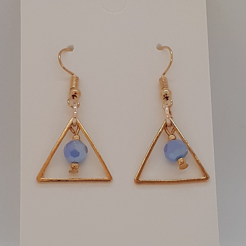 Earring-Gold-Crystal-Triangle-(LB)-R40 Earring-Gold-Crystal-Triangle-(LB)-R40