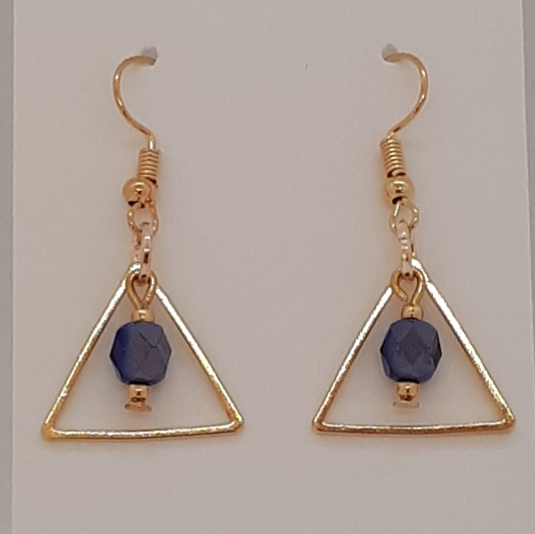 Earring-Gold-Crystal-Triangle-(NB)-R40 Earring-Gold-Crystal-Triangle-(NB)-R40