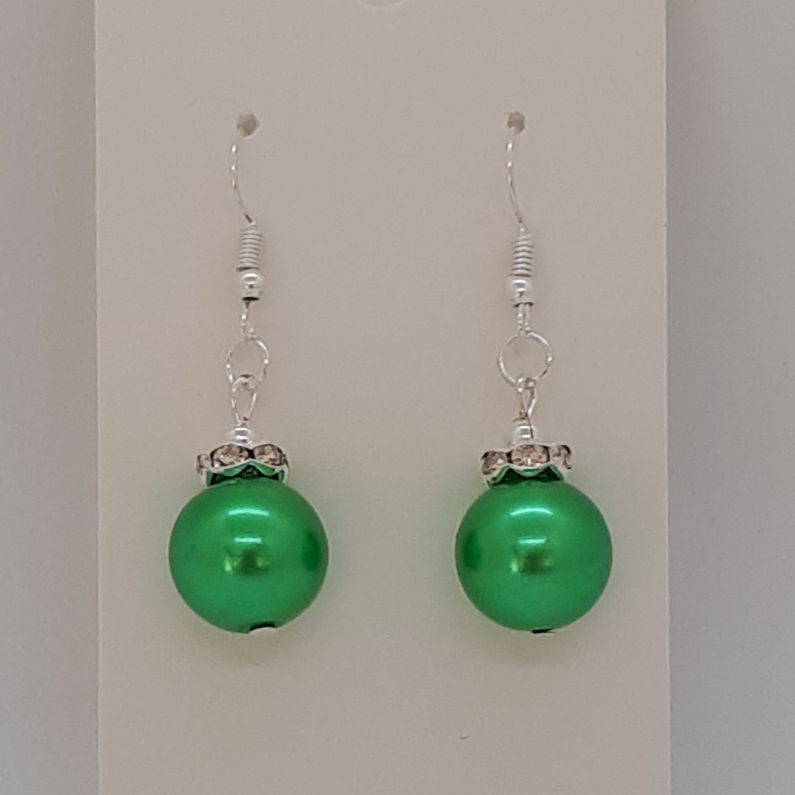 Earrings-Silver-Glass-Pearl-(AG)-R30 Earrings-Silver-Glass-Pearl-(AG)-R30