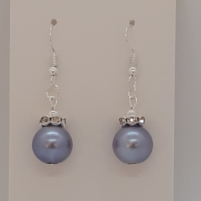 Earrings-Silver-Glass-Pearl-(L)-R30 Earrings-Silver-Glass-Pearl-(L)-R30