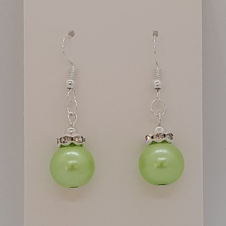 Earrings-Silver-Glass-Pearl-(LG)-R30 Earrings-Silver-Glass-Pearl-(LG)-R30