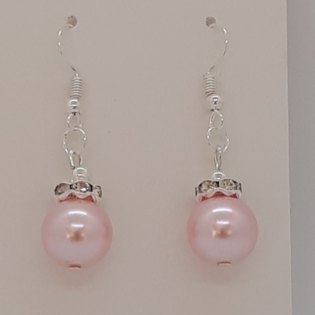 Earrings-Silver-Glass-Pearl-(LP)-R30 Earrings-Silver-Glass-Pearl-(LP)-R30