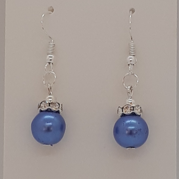 Earrings-Silver-Glass-Pearl-(PB)-R30 Earrings-Silver-Glass-Pearl-(PB)-R30