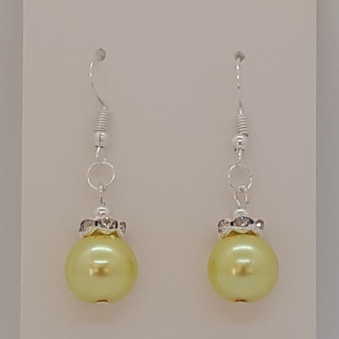 Earrings-Silver-Glass-Pearl-(Y)-R30 Earrings-Silver-Glass-Pearl-(Y)-R30