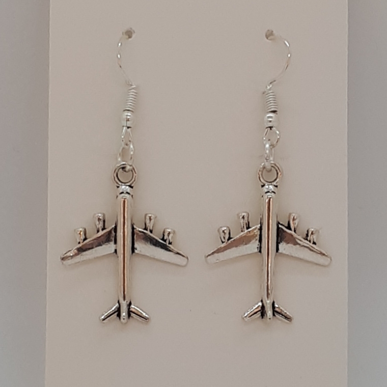 Earring-Silver-Charm-Airplane-R30 Earring-Silver-Charm-Airplane-R30