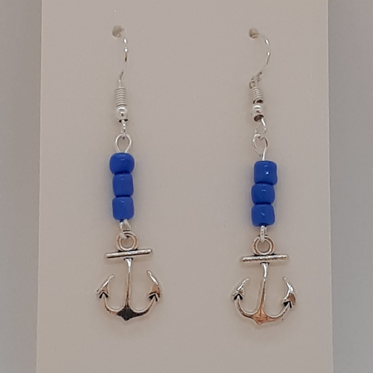 Earrings-Silver-Charm-Anchor-R30 Earrings-Silver-Charm-Anchor-R30
