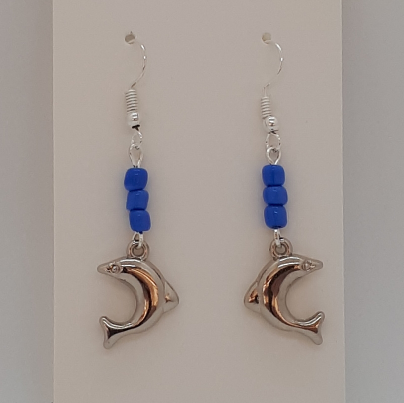 Earrings-Silver-Charm-Dolphin-R30 Earrings-Silver-Charm-Dolphin-R30