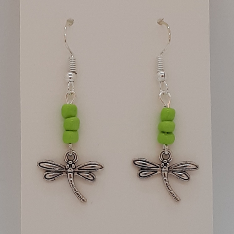 Earrings-Silver-Charm-Dragonfly-R30 Earrings-Silver-Charm-Dragonfly-R30