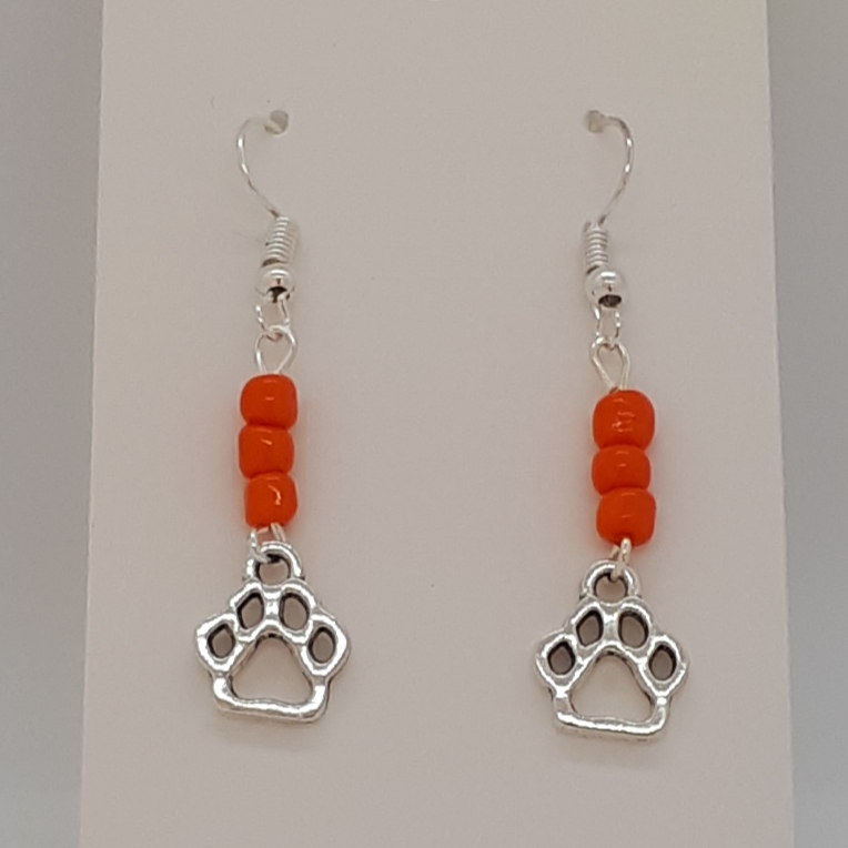 Earrings-Silver-Charm-Paw-R30 Earrings-Silver-Charm-Paw-R30