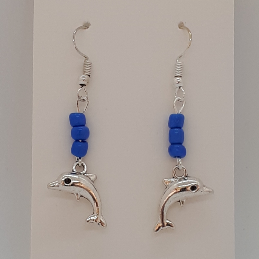 Earrings-Silver-Charm-Small-Dolphin-R30 Earrings-Silver-Charm-Small-Dolphin-R30