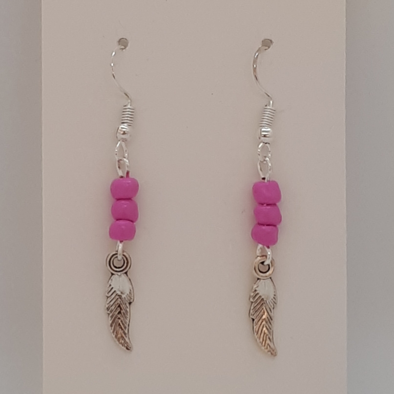 Earrings-Silver-Charm-Small-Feather-R30 Earrings-Silver-Charm-Small-Feather-R30