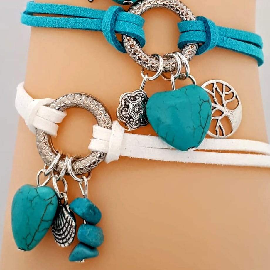 Bracelet - Chord - SilverCharm - TourmalineHeart