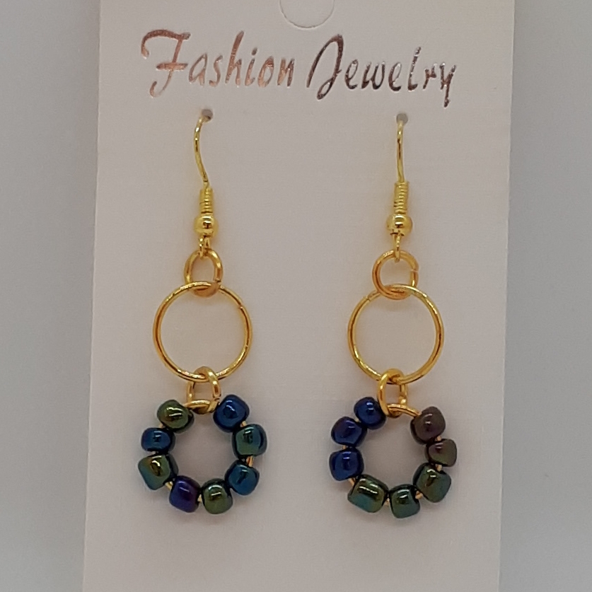 ashion Gold Seed Bead Earrings
